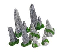 Vdaxvme Natural-Style 8PCS Crafted Rock Collection For Miniature Waterfalls Bonsai Displays & Creative Indoor Sceneries Miniature Terrain Models For Dioramas