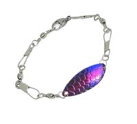 Vdaxvme Outdoor Fishing Inspired Adjustable Bracelet Made of Stainless Alloy with Hook Pendant for Anglers, Nature Lovers, Fishing Trip Accessories, one size, As described