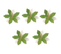 Vdaxvme Pack Of 5 Glittering Poinsettias Flower Christmas Tree Decorations Shimmering Florals Ornament For Holiday Festivities Gold Christmas Tree Flowers