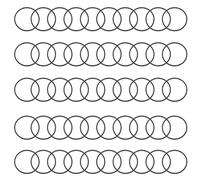 Vdaxvme Pack of 50 Assorted Size Rubber Belts, 1.2mm Tape Machine Belts, 25/28/30mm Diameter for Recorders, Mixed Flat Rubber Belts