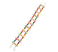 Vdaxvme Parrot Ladder Toy Climbing Wood Bridge Rainbow Color Beads Wooden Chew For Bird Gerbil Small Animal Easy To