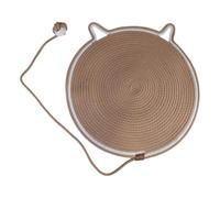 Vdaxvme Pet Bed, Woven Mat, Scratch-Resistant, Cartoon Kitten Theme Bed, Scratch-Resistant Nest for Dogs, Machine Washable, Cotton Rope, Cat