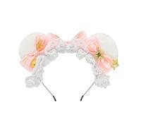 [Vdaxvme] Plush Ear Headband Cartoon Birthday Headwear Comfortable Headband Soft Comfortable Headband for Women and Kids