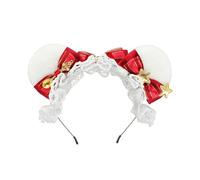 [Vdaxvme] Plush Ear Headband Cartoon Birthday Headwear Comfortable Headband Soft Comfortable Headband for Women and Kids