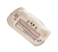 Vdaxvme Plush Pen Bag Cartoon Dog Pencil Bag Soft Animal Pencil Case Large Capacity Pencil Pouches with Clear Window