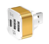 Vdaxvme Portable Car USB Charging Extender 3 Port Extended Splitter Multipurpose Connector Replacement For Phones Tablets Splitter Charging