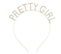 Vdaxvme Pretty Girl Letter Headband for Women Girls Princess Crown Hairband Bachelorette Party Celebration Headwear