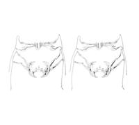 Vdaxvme Punk Face Strap Mask 2 Pieces Metal Lip Rings Chain Set Adjustable Costume Accessories for Women Metal Decor for Theme Parties