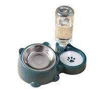 Vdaxvme Raised 2-in-1 Bowl Set for Cats and Dogs, Leak-proof Drinking Bottle, Removable Metal Feeding Bowl, Space Saving Design, Leak-proof Dog Bowl with Stainless Steel Bowl