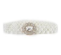 Vdaxvme Refined Beaded Waist Belt Trendy Adjustable Beads with Sparkly Rhinestones for Daily Outfits Date Metal, one size, As described, As described