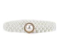 Vdaxvme Refined Beaded Waist Belt Trendy Adjustable Beads with Sparkly Rhinestones for Daily Outfits Date Metal, one size, As described, As described