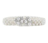 Vdaxvme Refined Beaded Waist Belt Trendy Adjustable Beads with Sparkly Rhinestones for Daily Outfits Date Metal, one size, As described, As described