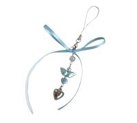Vdaxvme Romance Angel Theme Cellphone Chain with Glittering Heart Pendant for Gift Giving Feeling Fashion Jewelry, One Size, as described, as described