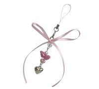 Vdaxvme Romance Angel Theme Cellphone Chain with Glittering Heart Pendant for Gift Giving Feeling Fashion Jewelry, One Size, as described, as described