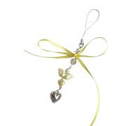Vdaxvme Romance Angel Theme Cellphone Chain with Glittering Heart Pendant for Gift Giving Feeling Fashion Jewelry, One Size, as described, as described