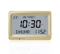 Vdaxvme Small Azan Time Clock With Double Speakers & Snooze Feature ABS LCD Azan Prayer Clock Simple Installation For Muslims