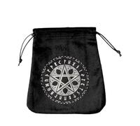Vdaxvme Soft Tarot Card Bag Portable Dices Organisers Draw String Tarot Deck Holder for Precious Crystal Watch Soft Jewellery Bag Playing Card Storage Protective Protection, Black 3