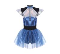 Vdaxvme Space Cadet Costume Metallic Bodysuit Leotard Tutus Dress Alien Astronaut Costumes Halloween Costumes Fighter