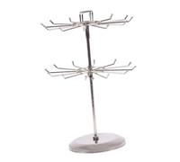 Vdaxvme Space Saving Jewellery Stand with Hooks, 2 Layers Rotating Necklaces and Bracelet Organiser, Accessories, Display Case, Brass Necklace Stand, one size, As described