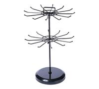 Vdaxvme Space Saving Jewellery Stand with Hooks, 2 Layers Rotating Necklaces and Bracelet Organiser, Accessories, Display Case, Brass Necklace Stand, one size, As described