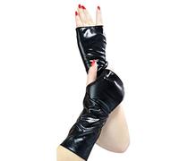 Vdaxvme Steampunk Gothic Half Finger Mittens Faux Leather Outdoor Sport Black Fingerless Driving Halloween Gloves