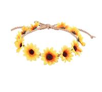 Vdaxvme Sunflower Garland Floral Wreath Woven Daisy Headband for Women Female Girls Beach for Sun Hat Hair Decorative Accessorie