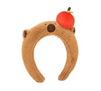Vdaxvme Teens Cartoon Capybara Shape Headband Adult Plush Headpiece for Makeup Washing Face Sports Headband Anti Hair Slip