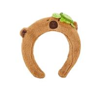 Vdaxvme Teens Cartoon Capybara Shape Headband Adult Plush Headpiece for Makeup Washing Face Sports Headband Anti Hair Slip