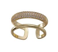 [Vdaxvme] Two Tiers with Zirconia Polished Rhinestones Open Finger Jewelry Jewelry for Party and Daily Wear