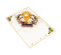 Vdaxvme Unique First Holy Communion Card 3D Popup Greeting with Envelope Handmade Paper Artwork Gifts Postcard Foldable
