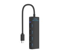 Vdaxvme USB C Adapter with 4 USB 2.0 Ports, 480 Mbps and LED Light for Various Electronic Charging and Data Transfer Data