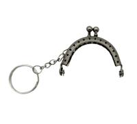 Vdaxvme Wallet Frame, Metal Kiss Closure, 2 Inch Bow Coin Ball Snap Closure for Clutch, Leather, Bag, Sewing, Clutch, Square, Embossed Purse Frame, Coin Bag, Lock, a