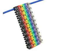 VDCVADKYE Cable Wire Marker， Cable Markers Colourful M-Type Marker Number Tag Label for 2-8mm Wire Network Cable Wire Marker Tag Label(Color 4)