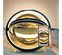 VDCVADKYE Flowing Sand Painting, 360 Rotation Moving Quicksand Art Hourglass Desk Lamp Multicolor(Black)
