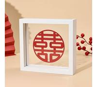 VDCVADKYE Portrait Photo Frames ， Double Sided Glass Photo Frame A4 Floating Frame Wall/Tabletop Multicolor Multiple Sizes(White,Square 8 Inch [20 * 20cm])