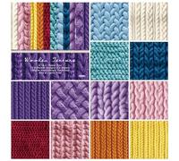 VDCVADKYE Scrapbooking Paper Pad,patterned craft paper, 6"x6" 24 Sheets Single-sided Wool Knitting Pattern Paper, 12 Designs, 160gsm Colored Photo Album Decor