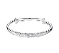 VDCVADKYE Wristband accessories, bracelets， Copper Push Pull Bracelet With Peony Flower Petal Design Green Silver