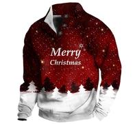 VDDTAGAM Men's Christmas Sweatshirt Jumpers Warm Xmas Sweaters Reindeer Knit Pullover Top Snowflake Sweatshirt Knitwear Xmas Pullover (wine,L)