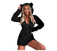 VDDTAGAM polar bear onesie sexy halloween pajamas for women bear onesie adult sexy bear costume sexy onesie for women teddy bear pajamas for women sherpa onesie women sexy onesie sexy(Black,XXL)