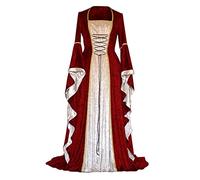 VDDTAGAM Queen Costume Fairy Dress Woman Costume Halloween Costumes Woman 2024 Disfraces De Halloween para Mujer Witches Dress Halloween Costume Halloween Customs for Women Black Witch(Wine,XXL)