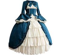 VDDTAGAM White Renaissance Dress Vampire Costume Queen Costume Witch Costume Halloween Costumes Purple Renaissance Dress Witch Costume Plus Size Witch Dress Devil Costume Woman Goth Dr(Blue,L)