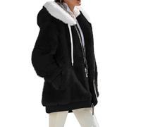 VDDTAGAM Womens Zip Up Hoodies Ropa De Invierno Para Mujer Fleece Lined Jacket Women Womens Winter Coat Fuzzy Jacket Long Sherpa Jacket Women Women'S Fleece Jacket Jackets For Women Fa(Black,XXL)