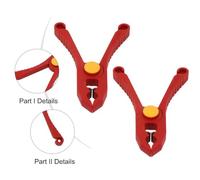 VDE 1000V Insulated Plastic Wire Clamp, 5.9-Inch Round-Head Safety Clamp for Live-Circuit Work, 33 mm Jaw Opening, Red