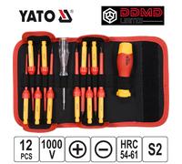 VDE 1000V Insulated Screwdriver Bits Set Slotted Phillips Drivers YATO YT-28290