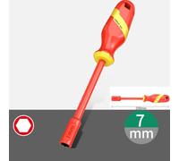 Vde 1000v Insulated Socket Wrench Set - Hexagonal Hand Gadget for Electricians TPE-Coated Alloy Steel High-Voltage Safety Rated Red Color Sizes 4mm-14mm(7MM)