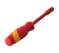 VDE 1000V Insulated Socket Wrench Set - Hexagonal Hand Tool for Electricians, Alloy Steel with TPE Insulation, Red Safety Color, 4-14 mm (12 Sizes)(10MM)