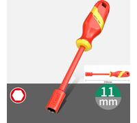 VDE 1000V Insulated Socket Wrench Set - Hexagonal Hand Tool for Electricians, Alloy Steel with TPE Insulation, Red Safety Color, 4-14 mm (12 Sizes)(8MM)
