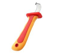 VDE Cable Stripper 1000V Insulated Electrician Tool Wire Sheath Stripping Knife with Bent Blade Comfortable Handle for Live Working Cable Dismantling