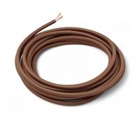 VDE Fabric Cable 5m Round 2-Core 0.75mm² Wire - Light Brown | VDE certified, 2x0.75mm² pure copper core with PVC insulation & premium fabric cover. Safe, flexible, 5m for DIY lighting.
