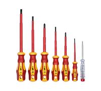 VDE Screwdriver Set 7 pcs incl. Voltage Tester Slot & PH by WIESEMANN 1893 I TÜV - GS Tested I 80218